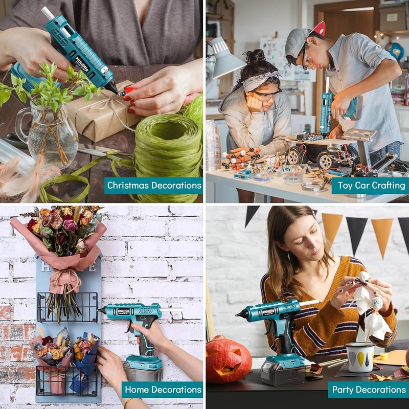 MtiolHig Cordless Hot Glue Gun Compatible with Makita 18v Battery, Handheld Wireless Power Heavy Duty Hot Glue Gun Full Size Kit with 20pcs 0.43'' Hot Glue Stick for Arts & Crafts, Home Repair - Image 5